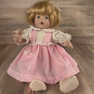 Vintage Porcelain‎ Doll Girl Blue Eyes Blonde Hair Limited Edition